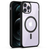 VAKIBO Megnatic Magsafe Black Soft with Hard back Back Cover Case With Camera Protection Ring Suitable for Apple iPhone 12 Pro Max