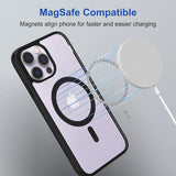 VAKIBO Megnatic Magsafe Black Soft with Hard back Back Cover Case With Camera Protection Ring Suitable for Apple iPhone 12 Pro Max
