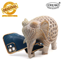 VAKIBO Golden Chrome Border Dark Blue Coloured Soft TPU Back Cover Case With Camera Protection Suitable for iPhone 12