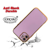 VAKIBO Golden Chrome Border Purple Coloured Soft TPU Back Cover Case With Camera Protection Suitable for iPhone 12