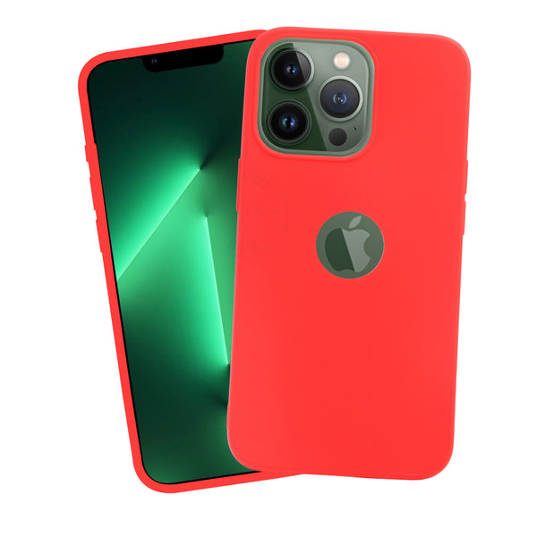 VAKIBO 1.2 MM Thick Red Coloured Soft TPU Rubber Back Cover Case With Camera Protection Ring Suitable for Apple iPhone 13 Pro