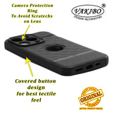 VAKIBO Parallax Design Black Coloured Soft TPU Rubber Back Cover Case With Camera Protection Ring Suitable for iPhone 14 Pro