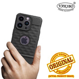 VAKIBO Parallax Design Black Coloured Soft TPU Rubber Back Cover Case With Camera Protection Ring Suitable for iPhone 14 Pro