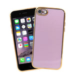 VAKIBO Golden Chrome Border Purple Coloured Soft TPU Back Cover Case With Camera Protection Suitable for iPhone 7
