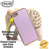 VAKIBO Golden Chrome Border Purple Coloured Soft TPU Back Cover Case With Camera Protection Suitable for iPhone 8