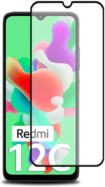 Super Premium Quality Tempered Glass Screen Guard Protector With Black Border Suitable For Mi Redmi 12C