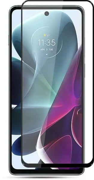 Super Premium Quality Tempered Glass Screen Guard Protector With Black Border Suitable For Moto E32 4G