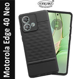 VAKIBO Parallax Design Black Coloured Soft TPU Rubber Back Cover Case With Camera Protection Ring Suitable for Moto Edge 40 Neo