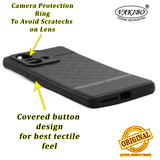 VAKIBO Parallax Design Black Coloured Soft TPU Rubber Back Cover Case With Camera Protection Ring Suitable for Moto Edge 40 Neo