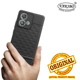 VAKIBO Parallax Design Black Coloured Soft TPU Rubber Back Cover Case With Camera Protection Ring Suitable for Moto Edge 40 Neo