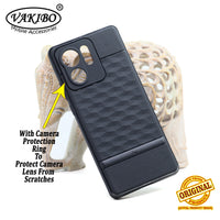 VAKIBO Parallax Design Black Coloured Soft TPU Rubber Back Cover Case With Camera Protection Ring Suitable for Moto Edge 40