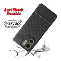 VAKIBO Parallax Design Black Coloured Soft TPU Rubber Back Cover Case With Camera Protection Ring Suitable for Moto Edge 40