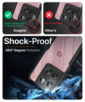 VAKIBO Best Selling Black and Transparent Coloured Made With Soft TPU and Acrylic Back Cover Case With 4 Corner and Camera Protection Suitable for Moto Edge 60 5G