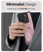 VAKIBO Best Selling Black and Transparent Coloured Made With Soft TPU and Acrylic Back Cover Case With 4 Corner and Camera Protection Suitable for Moto Edge 60 5G