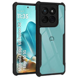 VAKIBO Best Selling Black and Transparent Coloured Made With Soft TPU and Acrylic Back Cover Case With 4 Corner and Camera Protection Suitable for Moto Edge 60 5G