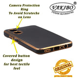 VAKIBO Golden Chrome Border Black Coloured Soft TPU Back Cover Case With Camera Protection Suitable for OPPO A17