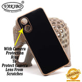 VAKIBO Golden Chrome Border Black Coloured Soft TPU Back Cover Case With Camera Protection Suitable for OPPO A17