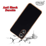 VAKIBO Golden Chrome Border Black Coloured Soft TPU Back Cover Case With Camera Protection Suitable for OPPO A17