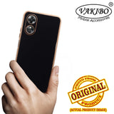 VAKIBO Golden Chrome Border Black Coloured Soft TPU Back Cover Case With Camera Protection Suitable for OPPO A17