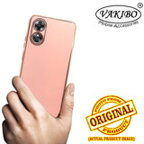 VAKIBO Golden Chrome Border Peach Coloured Soft TPU Back Cover Case With Camera Protection Suitable for OPPO A17
