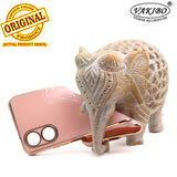 VAKIBO Golden Chrome Border Peach Coloured Soft TPU Back Cover Case With Camera Protection Suitable for OPPO A17