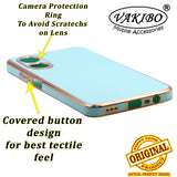 VAKIBO Golden Chrome Border Pista Coloured Soft TPU Back Cover Case With Camera Protection Suitable for OPPO A17