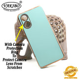VAKIBO Golden Chrome Border Pista Coloured Soft TPU Back Cover Case With Camera Protection Suitable for OPPO A17