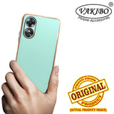VAKIBO Golden Chrome Border Pista Coloured Soft TPU Back Cover Case With Camera Protection Suitable for OPPO A17