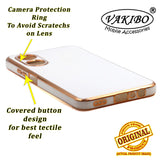 VAKIBO Golden Chrome Border White Coloured Soft TPU Back Cover Case With Camera Protection Suitable for OPPO A17