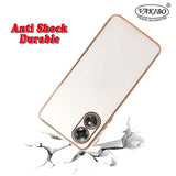 VAKIBO Golden Chrome Border White Coloured Soft TPU Back Cover Case With Camera Protection Suitable for OPPO A17
