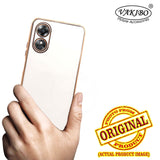 VAKIBO Golden Chrome Border White Coloured Soft TPU Back Cover Case With Camera Protection Suitable for OPPO A17