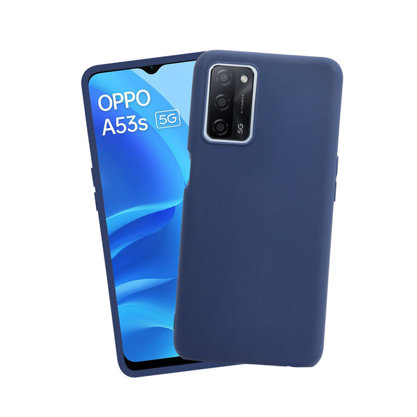 VAKIBO 1.2 MM Thick Blue Coloured Soft TPU Rubber Back Cover Case With Camera Protection Ring Suitable for Oppo A53s