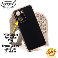 VAKIBO Golden Chrome Border Black Coloured Soft TPU Back Cover Case With Camera Protection Suitable for Oppo A57e
