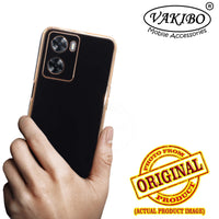 VAKIBO Golden Chrome Border Black Coloured Soft TPU Back Cover Case With Camera Protection Suitable for Oppo A57e