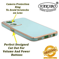 VAKIBO Golden Chrome Border Pista Green Coloured Soft TPU Back Cover Case With Camera Protection Suitable for Oppo A57e