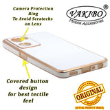 VAKIBO Golden Chrome Border White Coloured Soft TPU Back Cover Case With Camera Protection Suitable for Oppo A57e