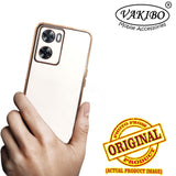 VAKIBO Golden Chrome Border White Coloured Soft TPU Back Cover Case With Camera Protection Suitable for Oppo A57e