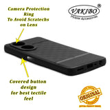 VAKIBO Parallax Design Black Coloured Soft TPU Rubber Back Cover Case With Camera Protection Ring Suitable for Oppo A58