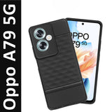 VAKIBO Parallax Design Black Coloured Soft TPU Rubber Back Cover Case With Camera Protection Ring Suitable for Oppo A79 5G