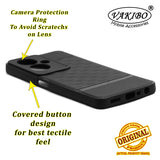 VAKIBO Parallax Design Black Coloured Soft TPU Rubber Back Cover Case With Camera Protection Ring Suitable for Oppo A79 5G