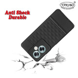 VAKIBO Parallax Design Black Coloured Soft TPU Rubber Back Cover Case With Camera Protection Ring Suitable for Oppo A79 5G