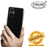 VAKIBO Golden Chrome Border Black Coloured Soft TPU Back Cover Case With Camera Protection Suitable for Oppo F21s Pro