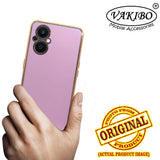 VAKIBO Golden Chrome Border Purple Coloured Soft TPU Back Cover Case With Camera Protection Suitable for Oppo F21s Pro