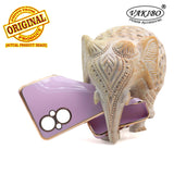 VAKIBO Golden Chrome Border Purple Coloured Soft TPU Back Cover Case With Camera Protection Suitable for Oppo F21s Pro