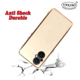 VAKIBO Golden Chrome Border White Coloured Soft TPU Back Cover Case With Camera Protection Suitable for Oppo F21 Pro