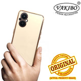 VAKIBO Golden Chrome Border White Coloured Soft TPU Back Cover Case With Camera Protection Suitable for Oppo F21s Pro