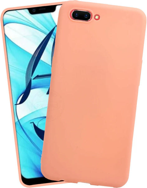 VAKIBO 1.2 MM Thick Peach Coloured Soft TPU Rubber Back Cover Case With Camera Protection Ring Suitable for Realme A11K