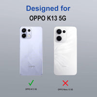 VAKIBO Best Selling Black and Transparent Coloured Made With Soft TPU and Acrylic Back Cover Case With 4 Corner and Camera Protection Suitable for Oppo K13