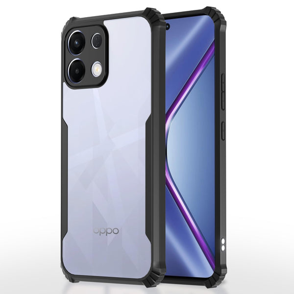 VAKIBO Best Selling Black and Transparent Coloured Made With Soft TPU and Acrylic Back Cover Case With 4 Corner and Camera Protection Suitable for Oppo K13