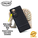 VAKIBO Parallax Design Black Coloured Made with Soft Rubber TPU Back Cover Case Camera Protection Ring Suitable for Oppo Reno 10 Pro